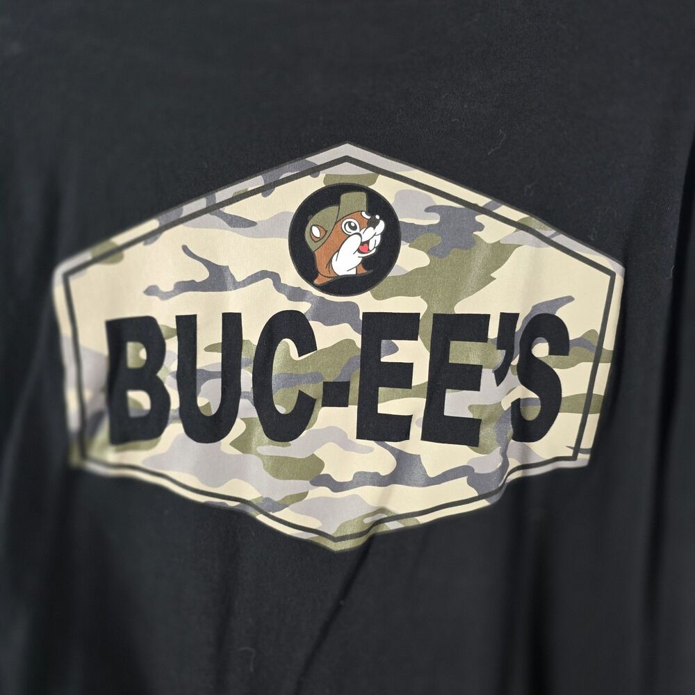 Buc-ee's Black Long Sleeve T-Shirt Size L 100% Cotton LogoBuc-ee's Black Long... - Picture 5 of 6